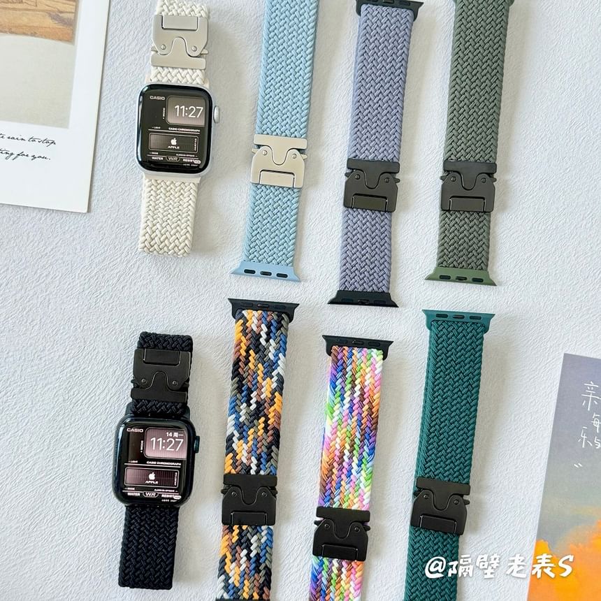 Buckled Watch Braided Apple Band FashionChic