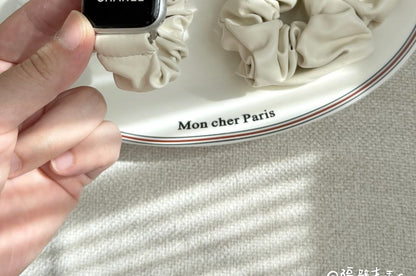 Faux Apple Leather Shirred Band Watch FashionChic