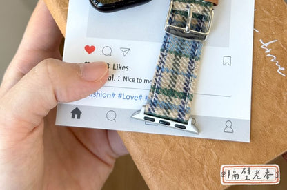 Watch Band Apple Fabric Plaid FashionChic