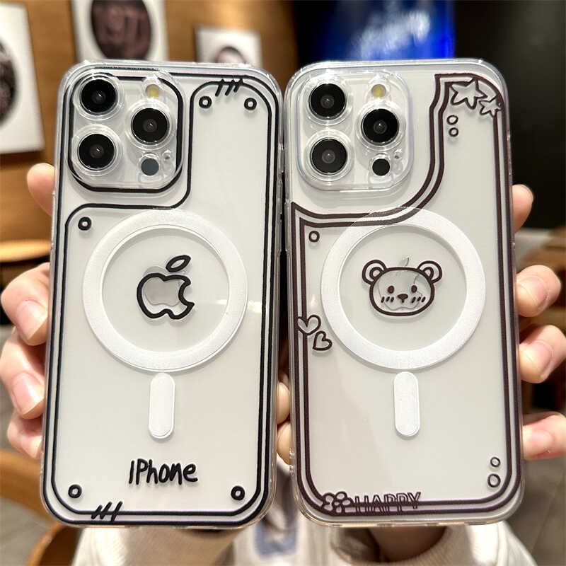Case with MagSafe) Phone Magnetic Bear (Compatible FashionChic