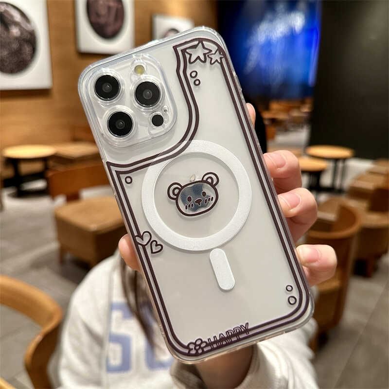 Case with MagSafe) Phone Magnetic Bear (Compatible FashionChic