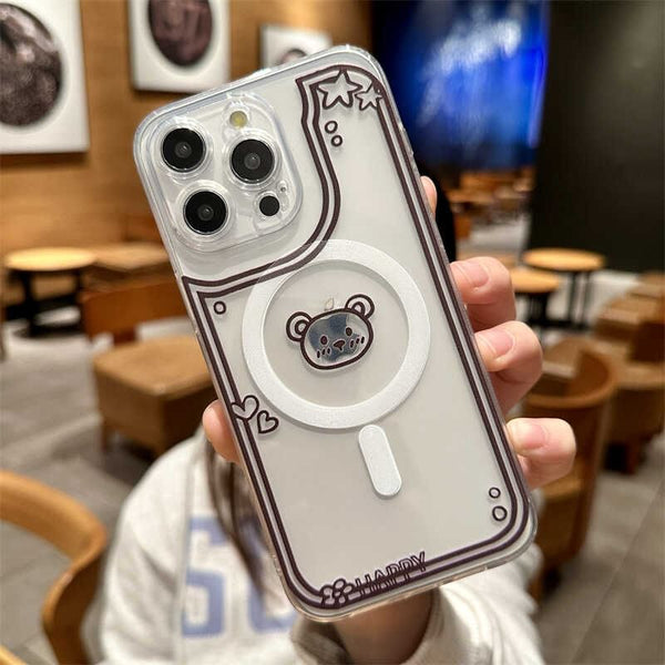 Case with MagSafe) Phone Magnetic Bear (Compatible FashionChic