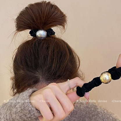 Tie Velvet Bead Hair FashionChic