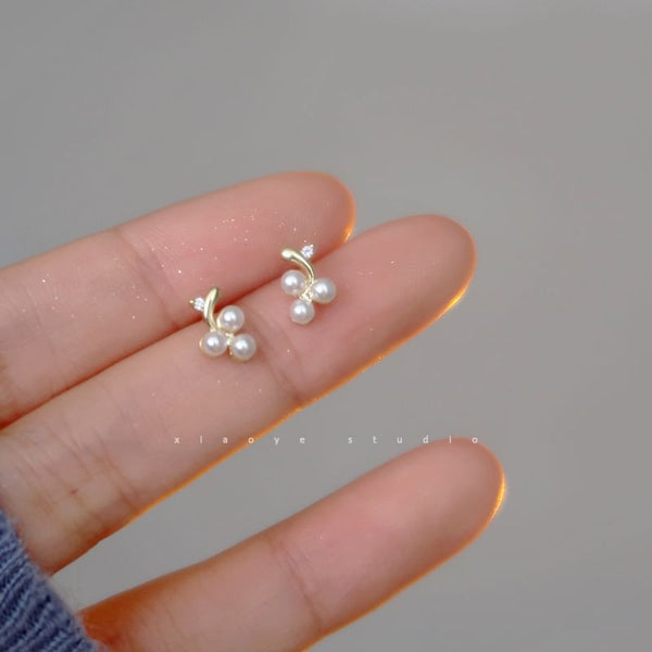 Stud Faux S925 Silver Earring Sterling Pearl FashionChic