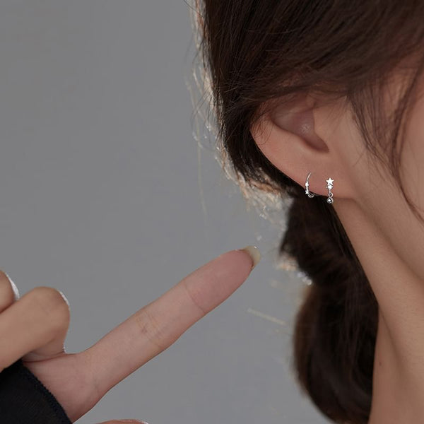 Cuff Star Huggie Sterling Earring S925 Ear / Silver FashionChic