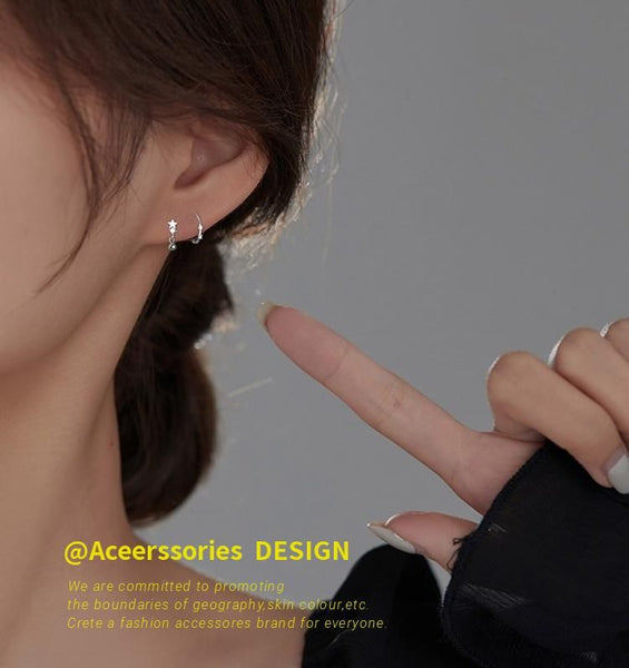 Cuff Star Huggie Sterling Earring S925 Ear / Silver FashionChic