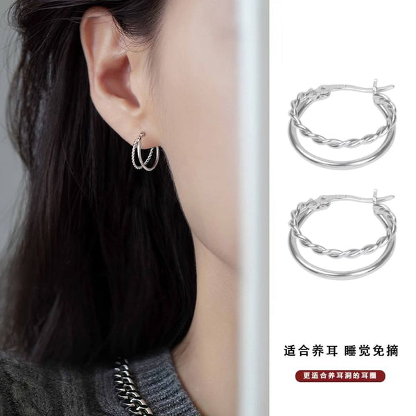 Alloy Earring Layered Hoop FashionChic
