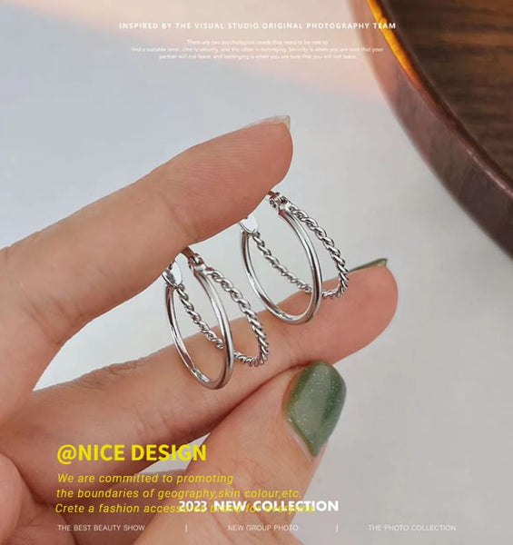 Alloy Earring Layered Hoop FashionChic
