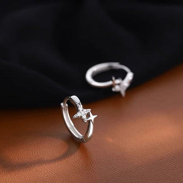Hoop Earring Rhinestone Alloy Star FashionChic