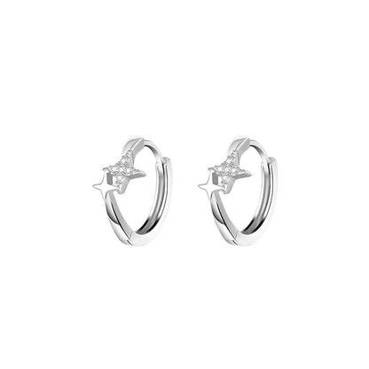 Hoop Earring Rhinestone Alloy Star FashionChic