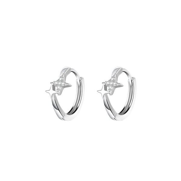 Hoop Earring Rhinestone Alloy Star FashionChic