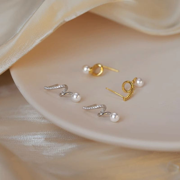Faux Alloy Drop Pearl Earring FashionChic