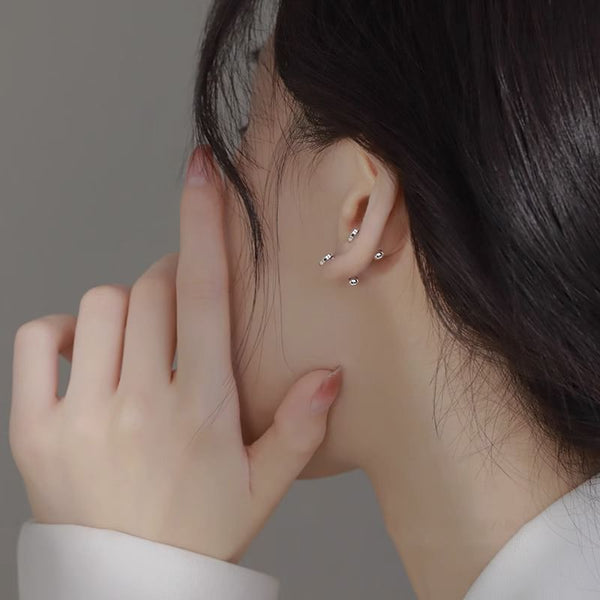 Asymmetrical Rhinestone Alloy Earring Heart Barbell FashionChic