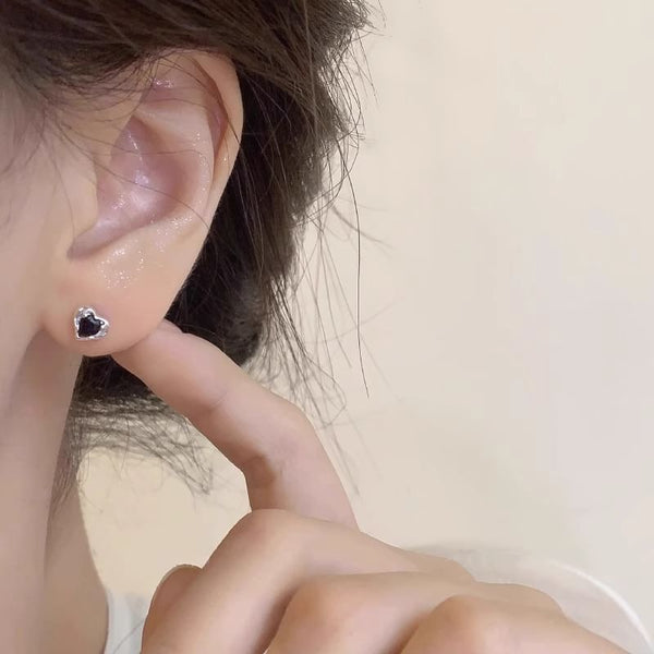 Earring Stud Rhinestone Heart Alloy FashionChic