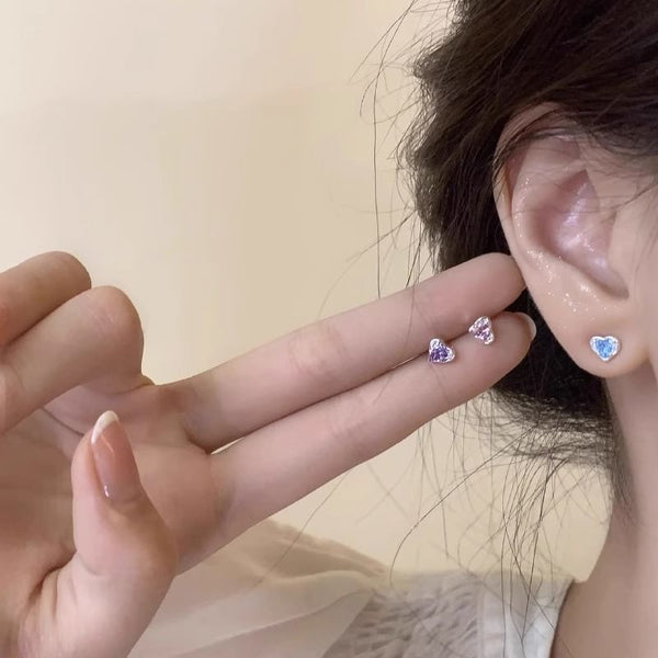Earring Stud Rhinestone Heart Alloy FashionChic
