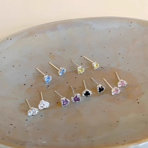 Earring Stud Rhinestone Heart Alloy FashionChic