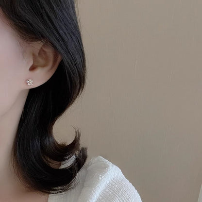 Floral Rhinestone Alloy Earring Stud FashionChic