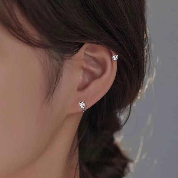 Huggie Rhinestone Earring Alloy FashionChic