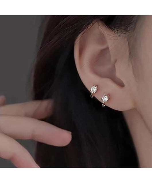 Huggie Rhinestone Earring Alloy FashionChic