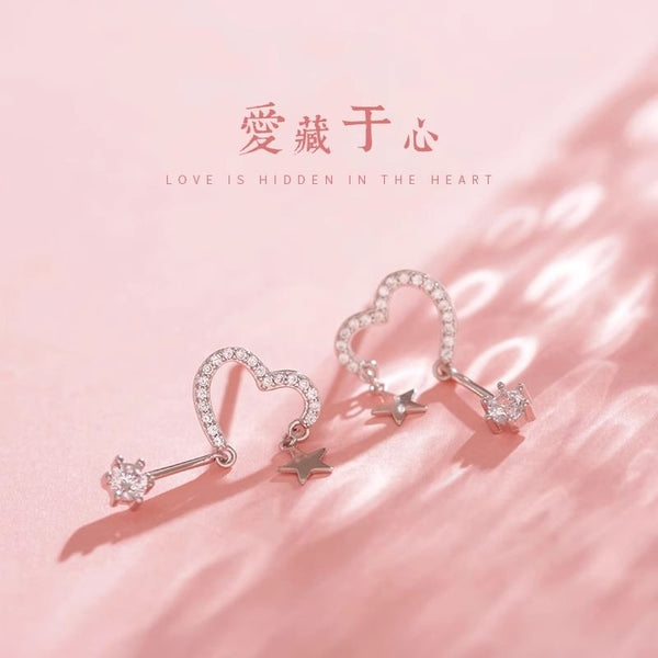 Alloy Star Earring Drop Heart FashionChic