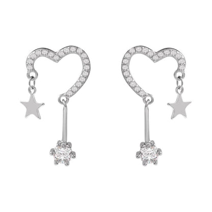 Alloy Star Earring Drop Heart FashionChic