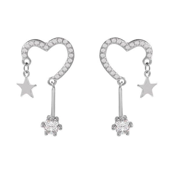 Alloy Star Earring Drop Heart FashionChic