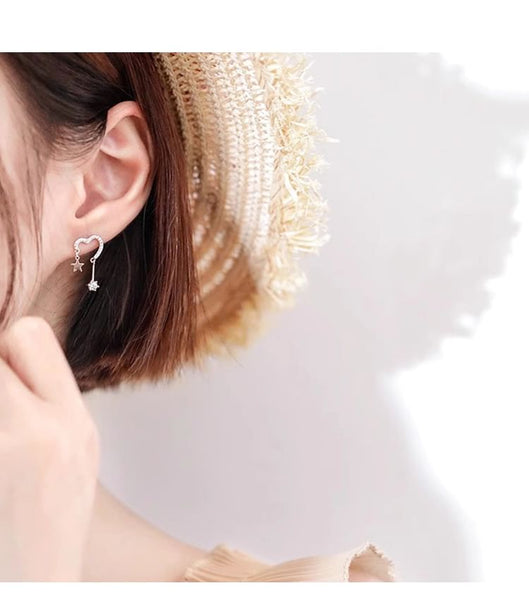 Alloy Star Earring Drop Heart FashionChic