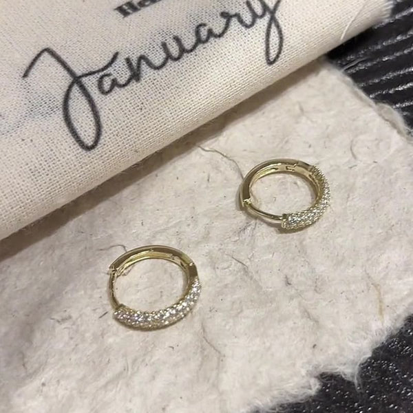 Earring Rhinestone Hoop Alloy FashionChic