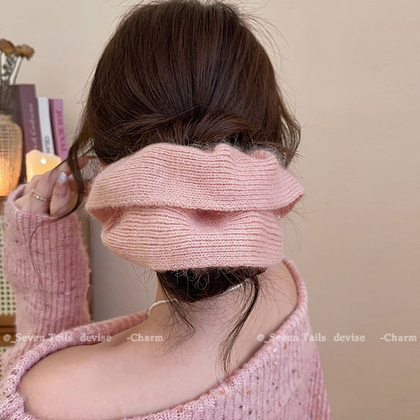Knit Scrunchie Plain FashionChic