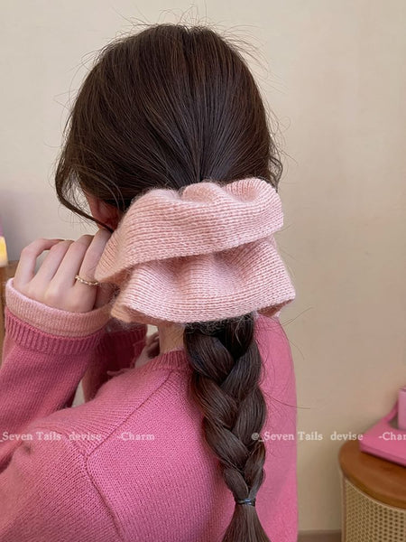 Knit Scrunchie Plain FashionChic