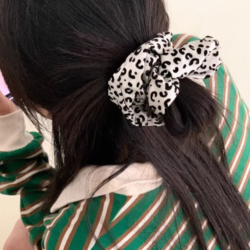 Print Hair Scrunchie Leopard FashionChic