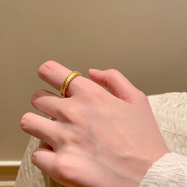 Brushed Alloy / Open Ring Set Rhinestone FashionChic