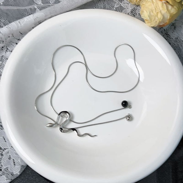 Lariat Pendant Necklace Snake Alloy FashionChic
