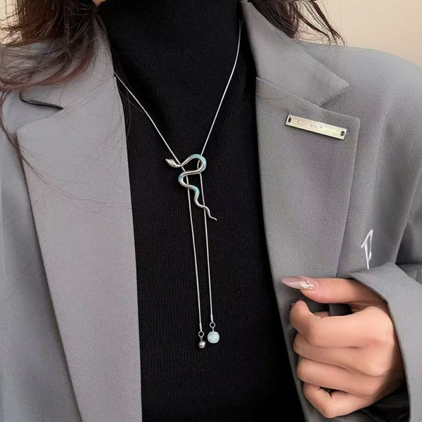 Lariat Pendant Necklace Snake Alloy FashionChic