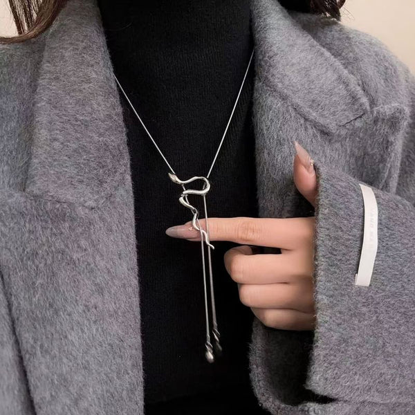Lariat Pendant Necklace Snake Alloy FashionChic