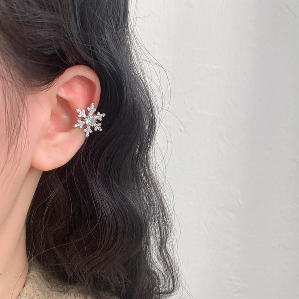 Rhinestone Snowflake Cuff Ear FashionChic