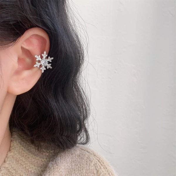 Rhinestone Snowflake Cuff Ear FashionChic