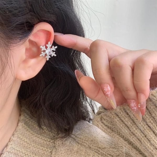 Rhinestone Snowflake Cuff Ear FashionChic