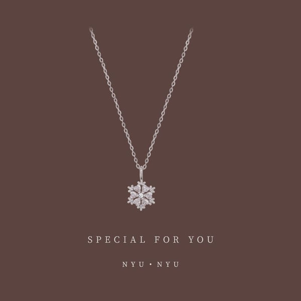 Pendant Rhinestone Necklace Snowflake FashionChic