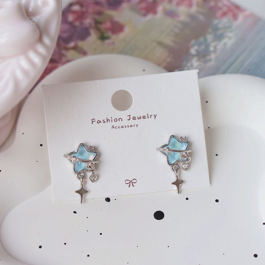 Star Clip / Rhinestone Earring Drop On FashionChic