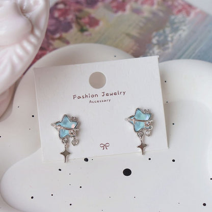 Star Clip / Rhinestone Earring Drop On FashionChic
