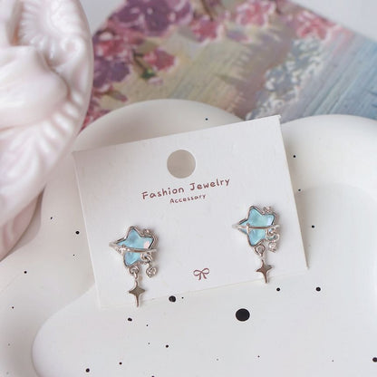 Star Clip / Rhinestone Earring Drop On FashionChic
