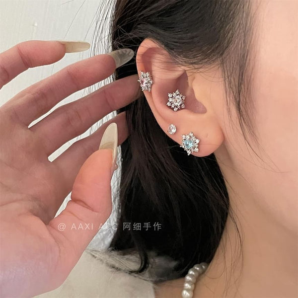 Earring Rhinestone Stud Snowflake FashionChic