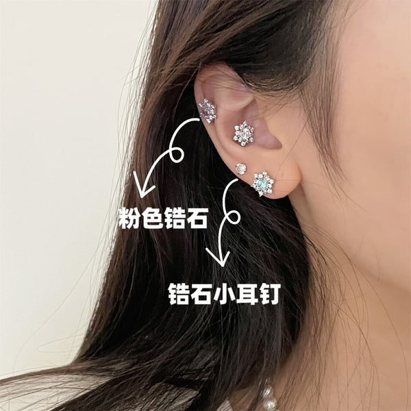 Earring Rhinestone Stud Snowflake FashionChic