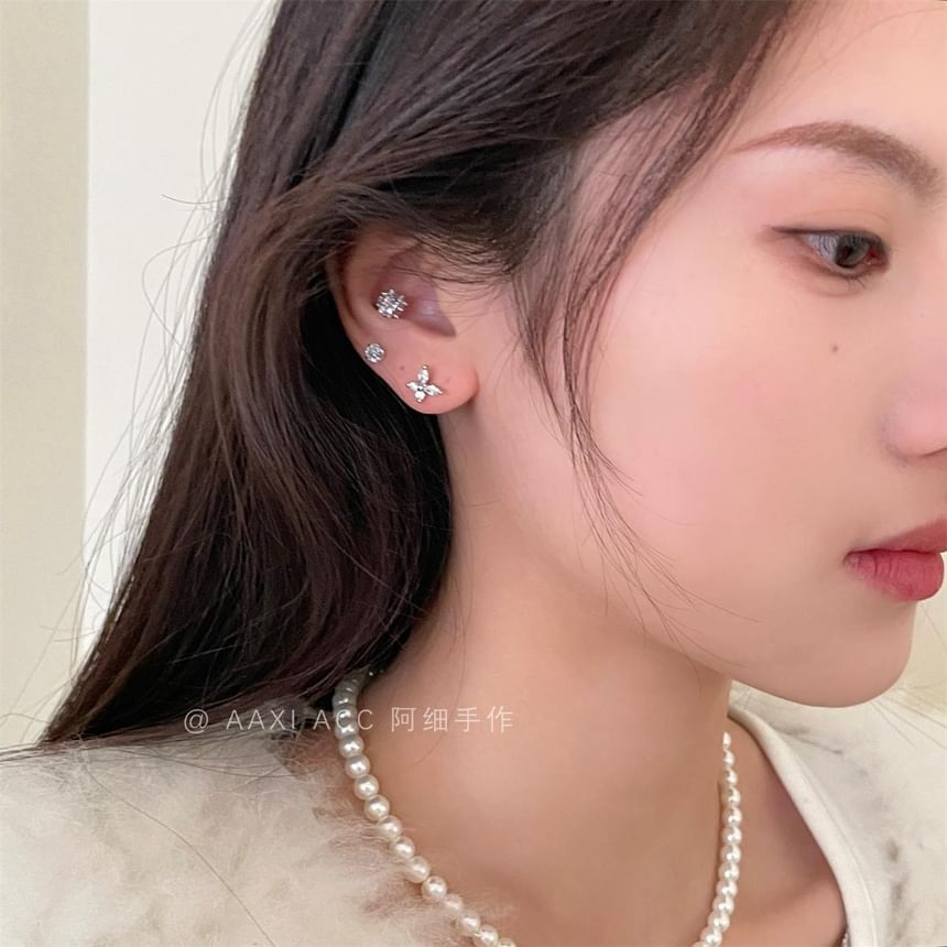of 4: Set Stud Earring Rhinestone FashionChic