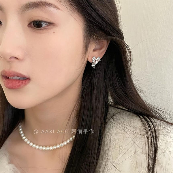 of 4: Set Stud Earring Rhinestone FashionChic