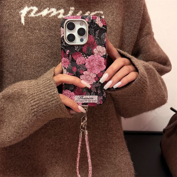 / Case Strap Set Rose Phone FashionChic