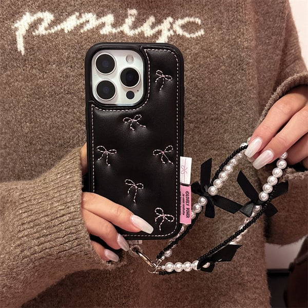 Bow / Set Strap Embroidered Case Phone FashionChic
