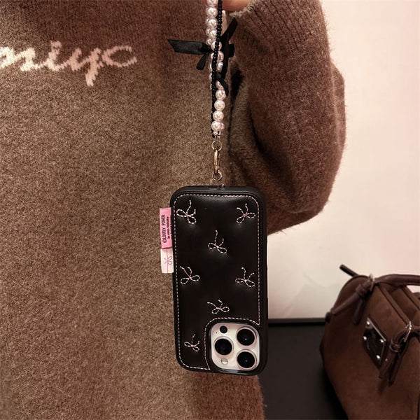 Bow / Set Strap Embroidered Case Phone FashionChic
