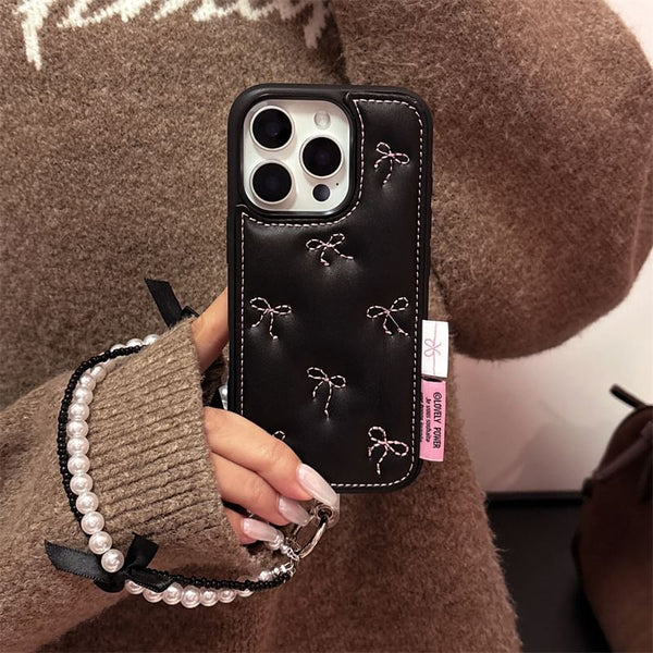 Bow / Set Strap Embroidered Case Phone FashionChic